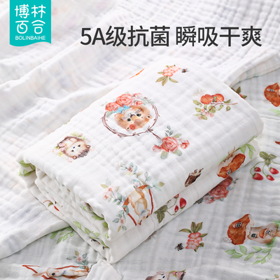 新生婴儿浴巾纯棉纱布宝宝初生儿童洗澡巾超软吸水盖毯a类大尺寸