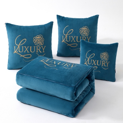 简约轻奢抱枕被子两用牛奶绒冬季加厚午睡枕头二合一汽车载内靠枕