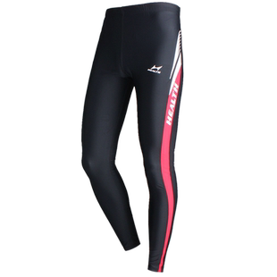 海尔斯运动紧身裤加绒 田径比赛跑步弹力打底长裤 篮球训练九分裤