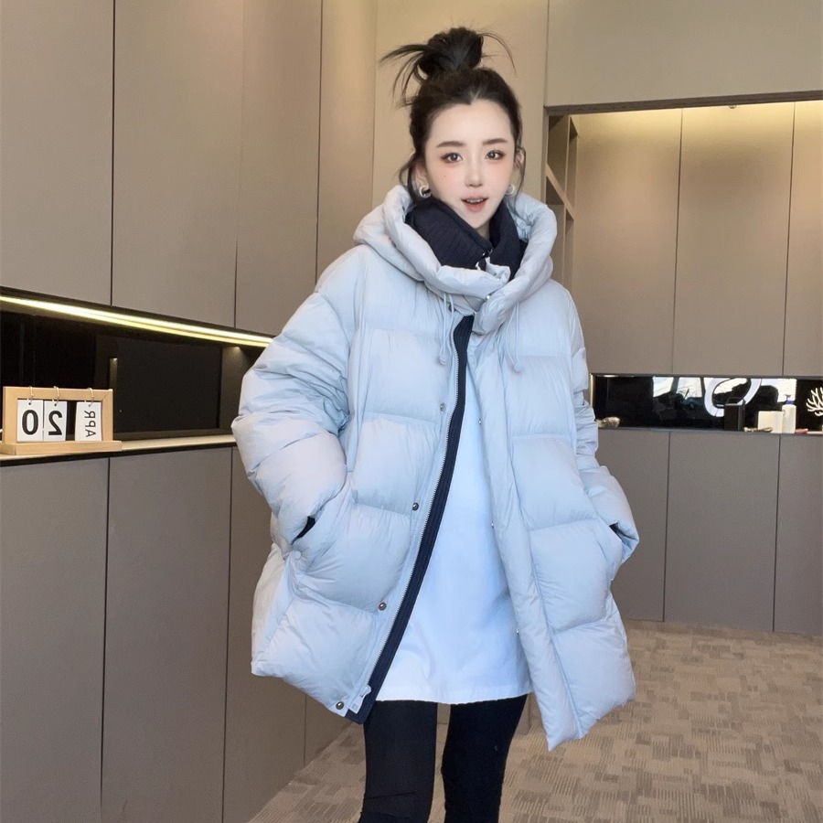 欧货鸭绒连帽2025年冬季宽松保暖