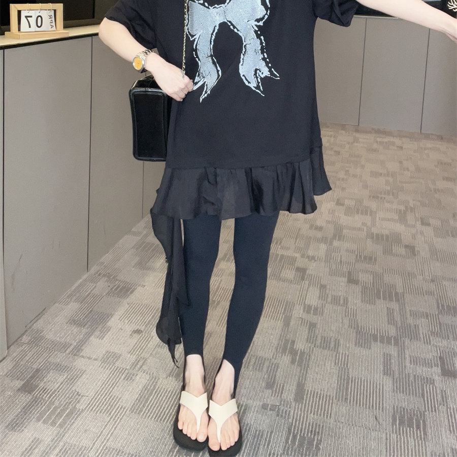纯色高腰显瘦芭比踩脚打底裤女