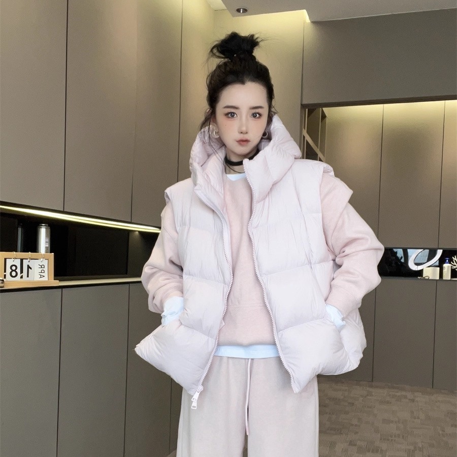 连帽羽绒马甲女2025新款