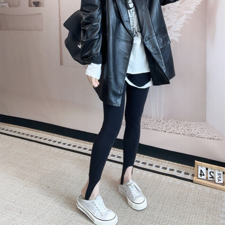 秋季新款纯色高腰显瘦踩脚女裤