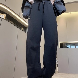 欧货裤 运动休闲裤 长裤 冬丝绒系带拉链口袋抽绳收脚裤 子 女2025新款