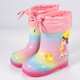 彩虹儿童雨鞋 防滑轻便沙滩防水公主雨靴 女孩幼儿园小男孩一体水鞋