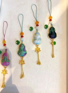 【成品】葫芦纯手工非遗原创东方美学宋锦 宝瓶吊坠款国风配饰挂