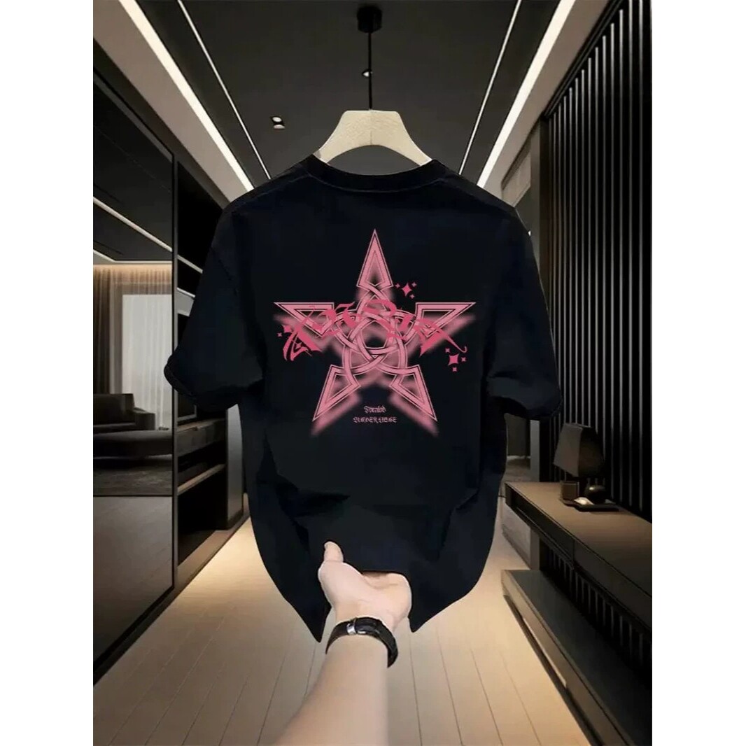 品牌外贸~剪标奥特莱斯专柜美式潮牌印花情侣短袖t恤男女痞帅上衣