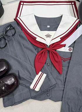 萌小疯JK  灰樱学园原创JK制服水手服正品长袖短裙套装学院校供风