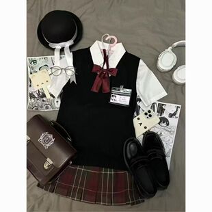 正版原创日系JK制服套装jk校供毛衣背心针织衫马甲学院上衣格裙