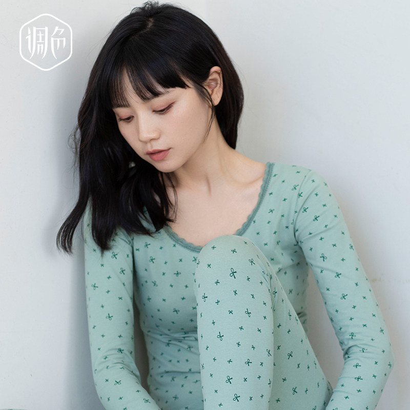 3调色少女秋衣秋裤女纯棉套装棉毛衫保暖内衣修身美体全棉打底薄款