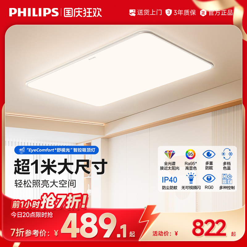 led全光谱客厅吸顶灯护眼飞利浦