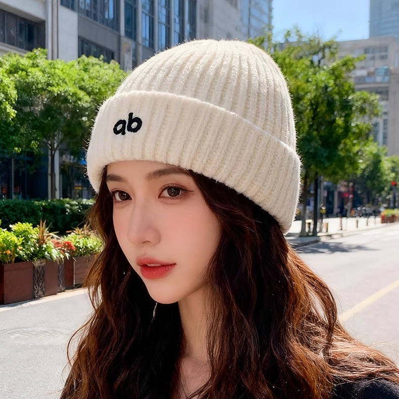 2025秋冬新款毛线帽子女韩版百搭针织帽保暖护耳显脸小瓜皮帽男潮