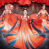 开场舞服装 夏辉同款 大唐夜宴舞蹈服古典舞连衣裙演出服女飘逸古风