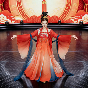 开场舞服装夏辉同款大唐夜宴舞蹈服古典舞连衣裙演出服女飘逸古风