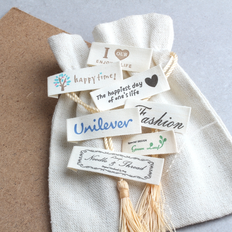 多款米色字母布贴布标刺绣标签等