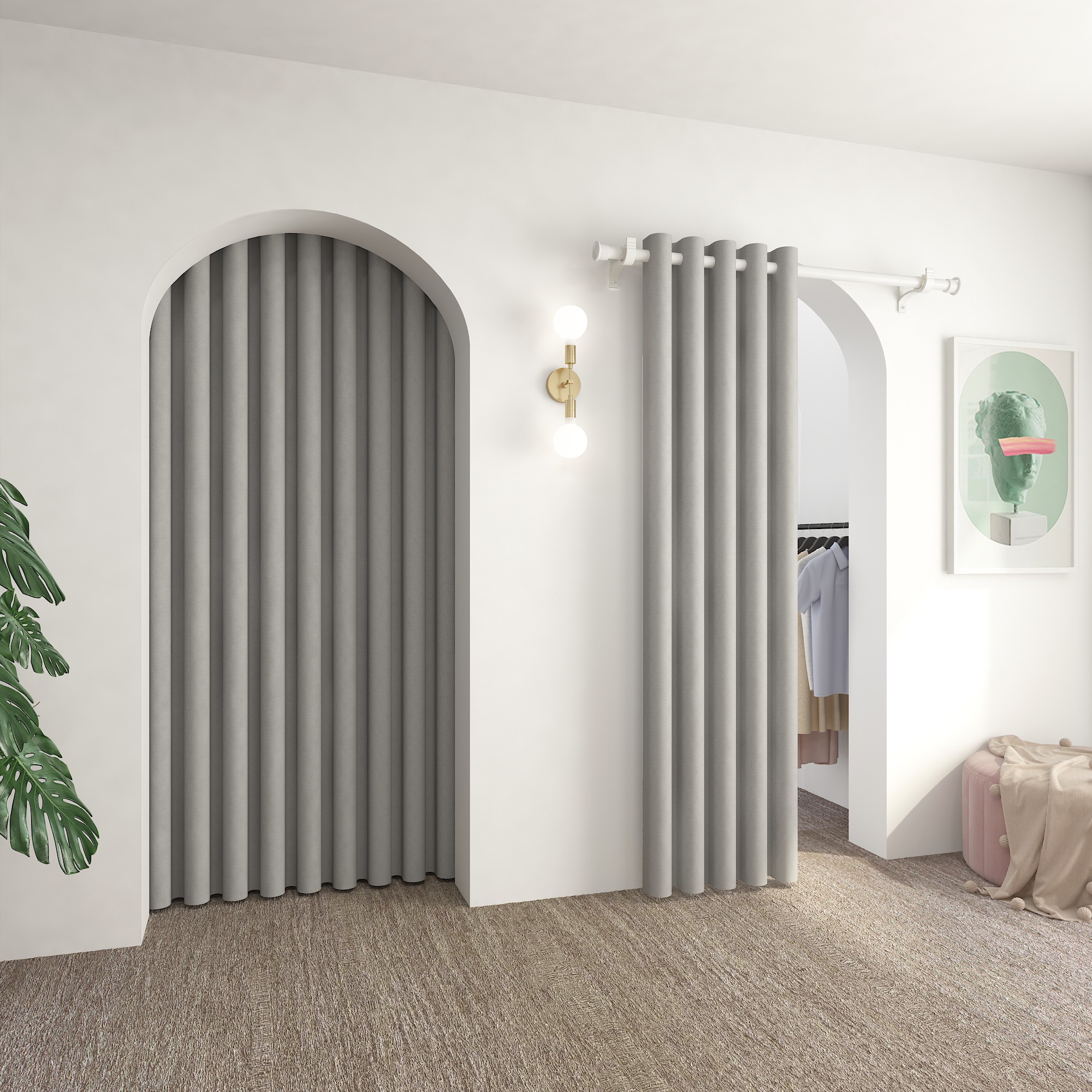 试衣间门帘女装服装店窗帘更衣室美容院店铺商用专用定制隔断帘子