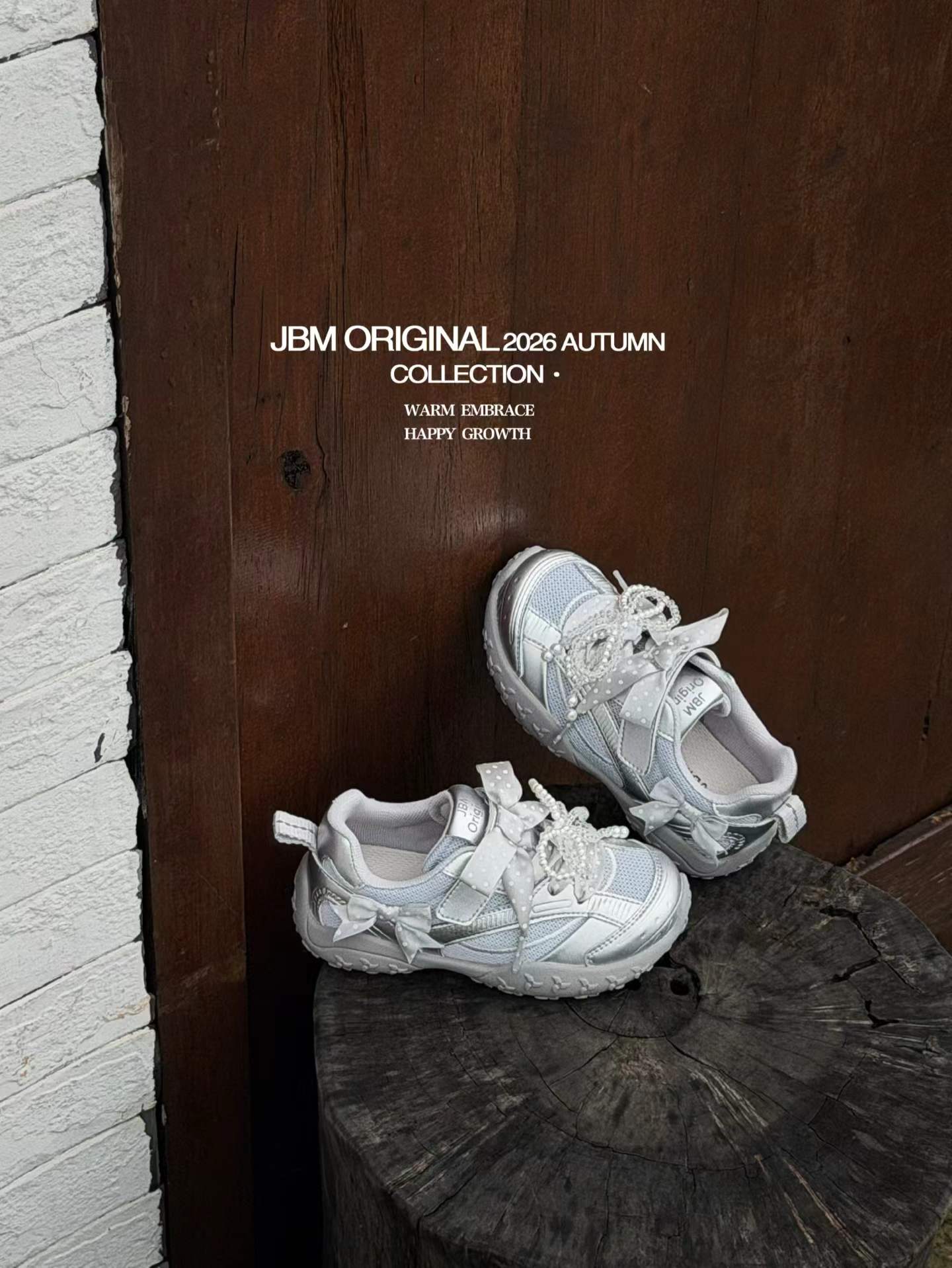 JBM正品童鞋女童珍珠蕾丝网面运动鞋2026秋季新款百搭透气德训鞋