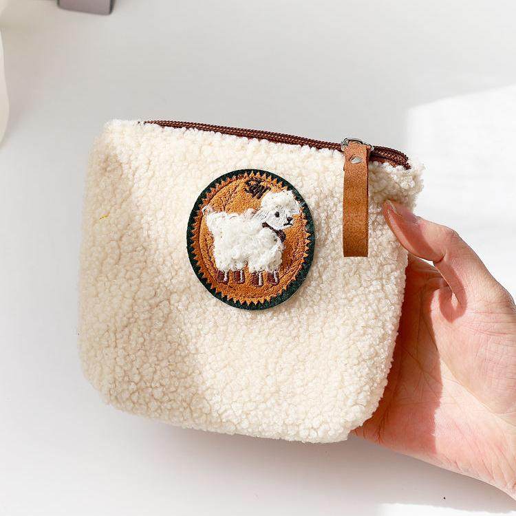 可爱小绵羊拉链化妆包小巧便携口红卫生巾收纳包ins简约学生少女,收纳整理,化妆包,淘宝优惠券,粉丝福利购,淘宝优惠卷