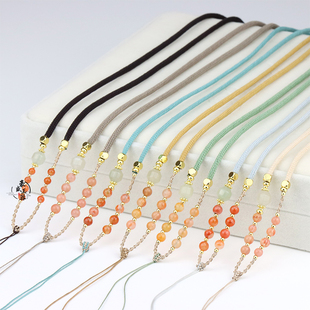 手工编织翡翠南红珠项链挂件绳金银饰品玉佩吊坠和田玉平安扣挂绳