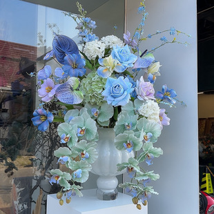 【绿野仙踪】原创设计高质感蓝色紫色仿真花成品插花餐桌花艺假花