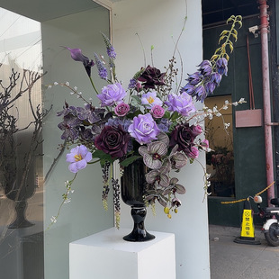 【紫梦山河】高级原创设计轻奢简约粉色花艺 手感保湿仿真花束