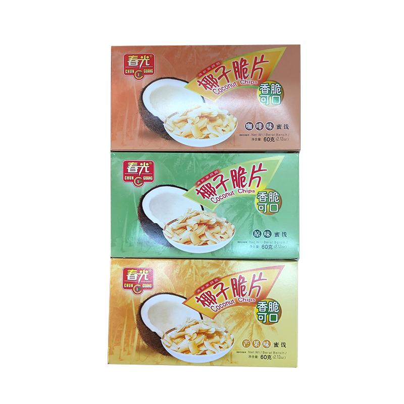 椰子脆片60克6盒装咖啡味芒果味