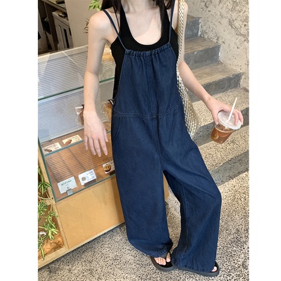 送运费险牛仔背带裤女阔腿连体裤