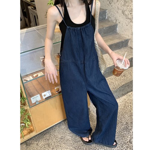 送运费险牛仔背带裤女阔腿连体裤