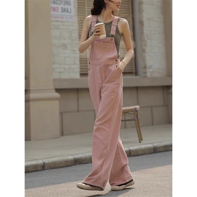 送运费险高品质牛仔背带裤女长裤