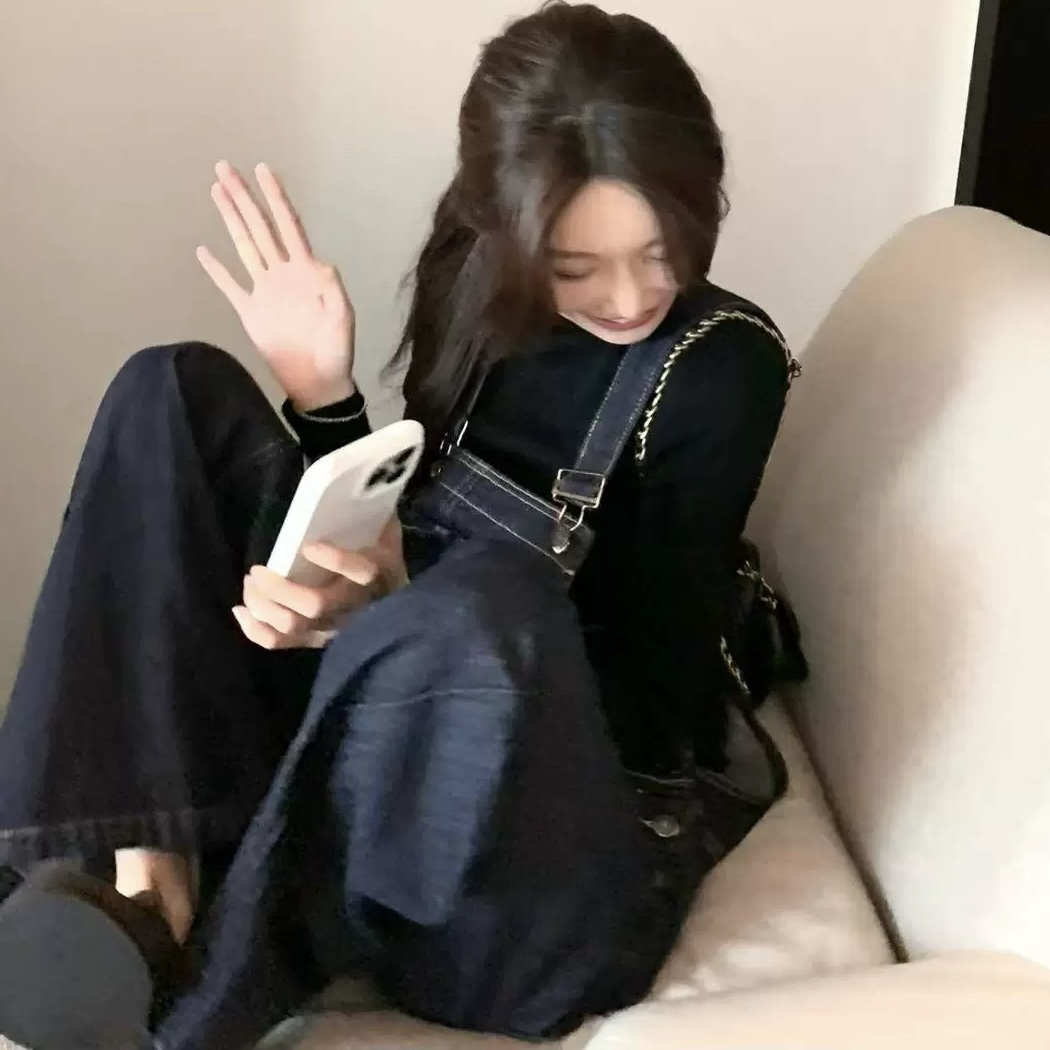 美式复古牛仔背带裤女2026春秋新款宽松休闲减龄百搭拖地连体裤冬