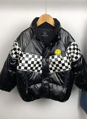 小太平鸟家短款男童拼色羽绒服