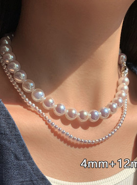 天女极光镜面正圆项链女