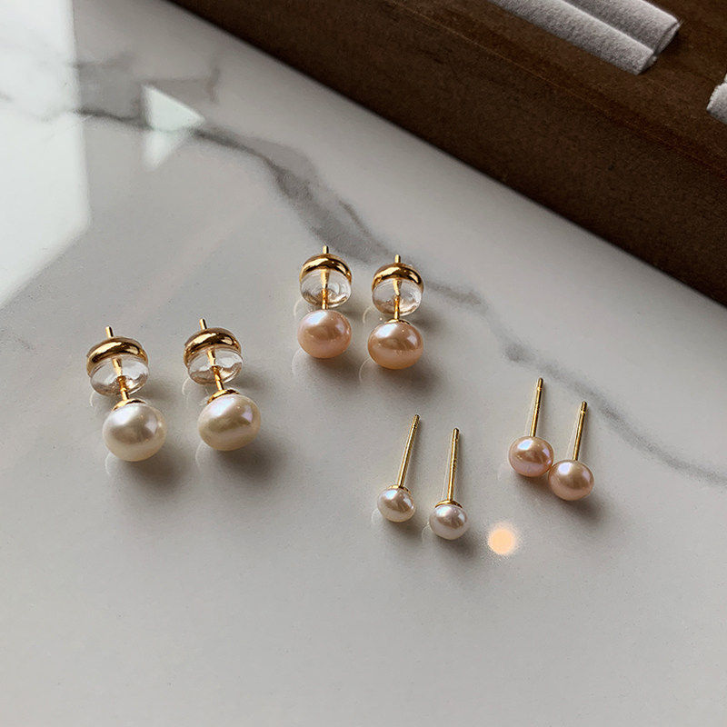 迷你天然淡水馒头珍珠耳钉女2025新款爆款高级感耳环纯银秋冬耳饰
