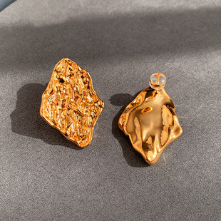 独特好看复古金色耳环女2025新款欧美轻奢小众高级感夸张秋冬耳饰