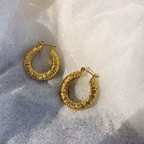 金色圆圈耳环女2025新款