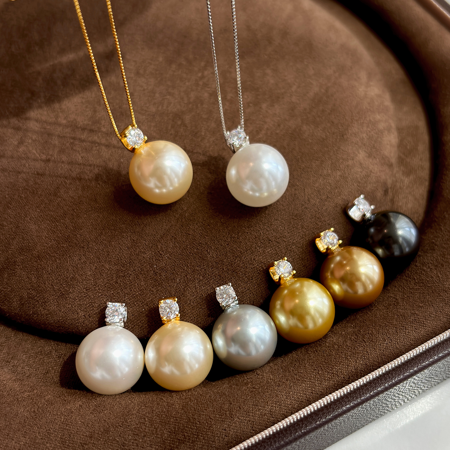 925纯银澳白珍珠毛衣项链