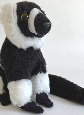 （定做）仿真黑白领狐猴ruffed lemur毛绒玩具公仔
