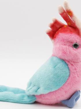 （代购）德国uni-toys仿真粉红凤头鹦鹉galah毛绒玩具公仔