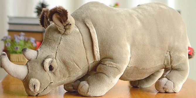 （代购）英国hamleys仿真黑犀牛black rhinoceros毛绒玩具公仔