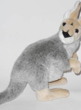 （代购）德国SEMO仿真灰袋鼠grey kangaroo毛绒玩具公仔