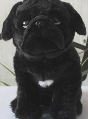 （代购）德国teddy hermann仿真黑色巴哥犬狗狗pug毛绒玩具公仔