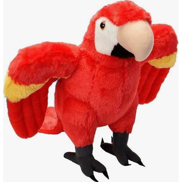 （代购）美国wild republic仿真五彩金刚鹦鹉macaw毛绒玩具公仔