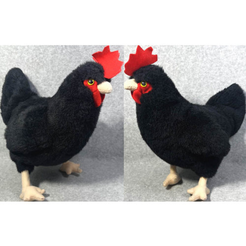 （代购）美国adore仿真黑羽大公鸡rooster毛绒玩具公仔