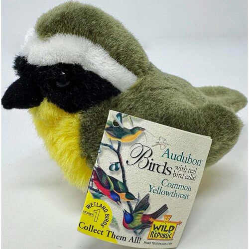 （代购）美国wild republic仿真黄喉地莺yellowthroat毛绒玩具