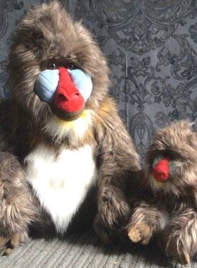 （代购）美国fiesta仿真母子款山魈mandrill毛绒玩具公仔