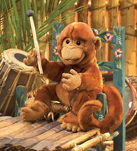 （现货包邮）folkmanis仿真击鼓骂曹长尾猴子毛绒玩具公仔手偶