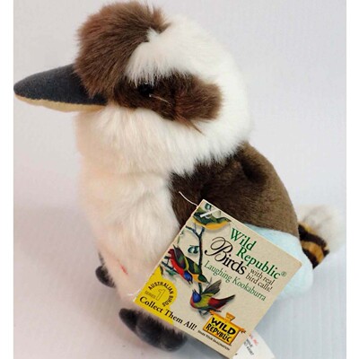 （代购）美国wild republic仿真笑翠鸟kookaburra毛绒玩具公仔