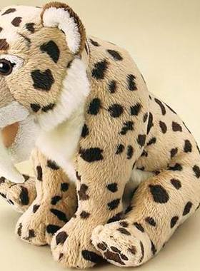 （现货+包邮）日本COLORATA仿真剑齿虎sabretooth毛绒玩具公仔