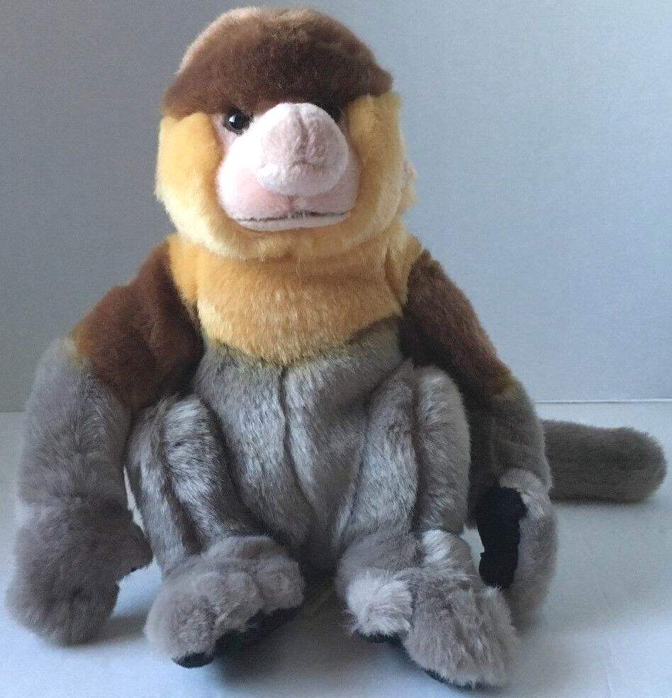 （代购）wwf仿真婆罗洲长鼻猴proboscis monkey毛绒玩具公仔