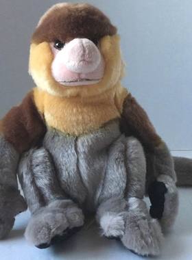 （代购）wwf仿真婆罗洲长鼻猴proboscis monkey毛绒玩具公仔
